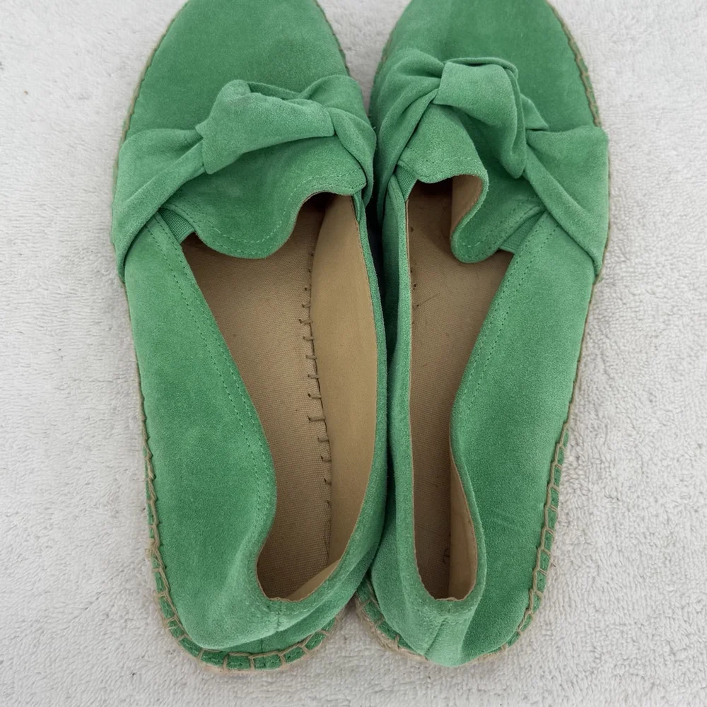 Talbots Izzy Knot Green Suede Espadrilles Women’s Size 10.5